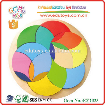 EZ1023 Modèles de motifs en bois de cercle colorés préscolaires